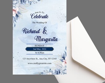 Editable Wedding Invitation Template | Printable Digital Download | Instant Download