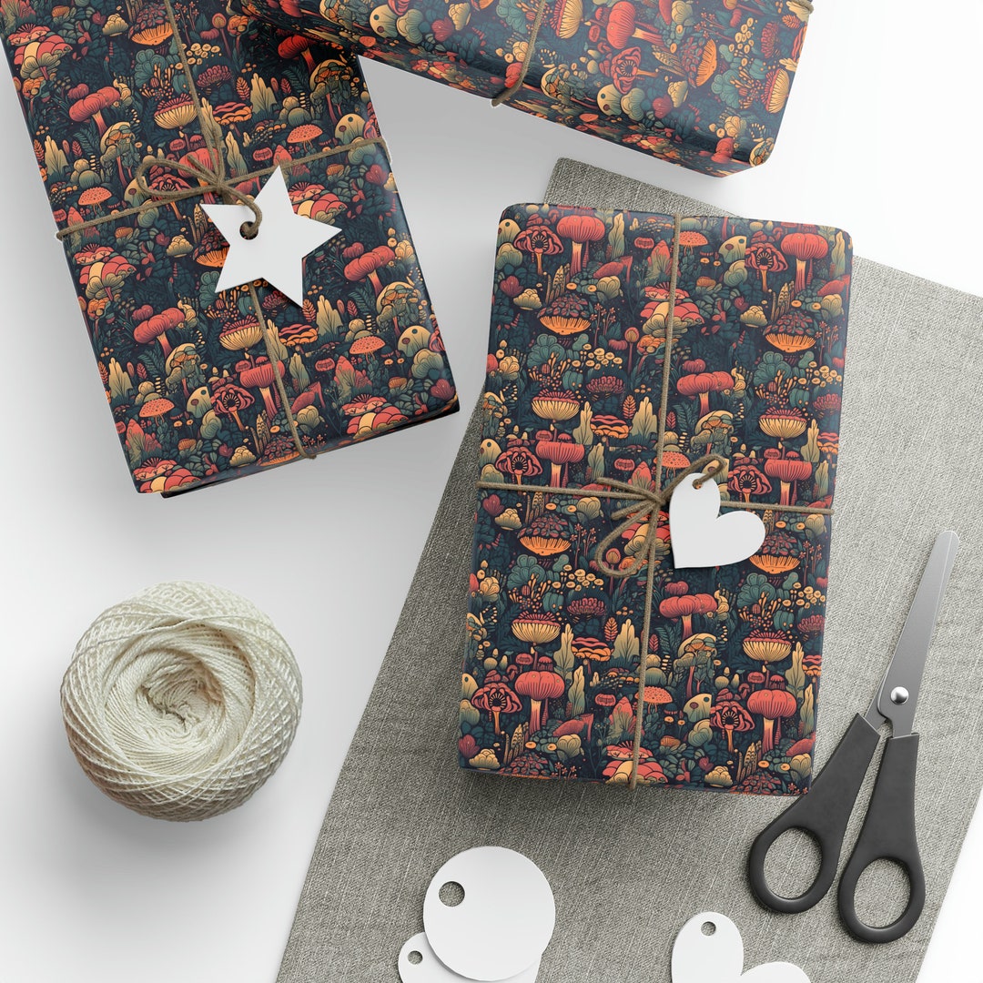 Mushroom Wrapping Paper Funny Wrapping Paper Burberry Etsy