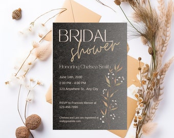Editable Bridal Shower Invitation Template | Printable Digital Download | Instant Download