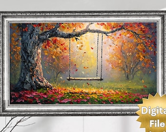 Autumn Swing TV Art: 4K Scenic Wall Decor (Digital Download)