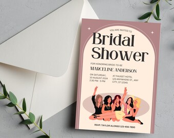 Editable Bridal Shower Invitation Template | Printable Digital Download | Instant Download