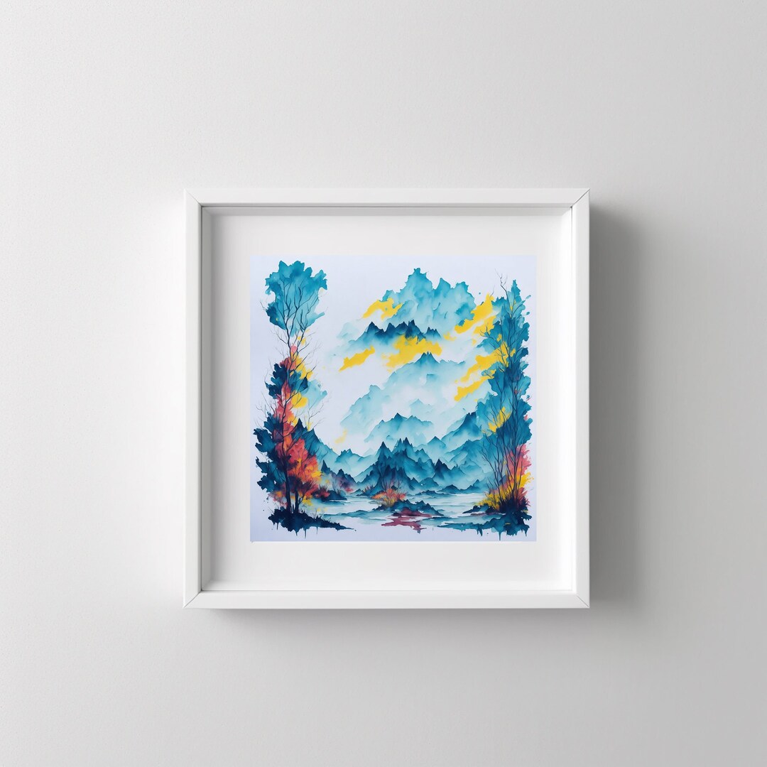 PRINTABLE ART | Watercolor Landscape Print #2 | Hires (300dpi) | Wall ...