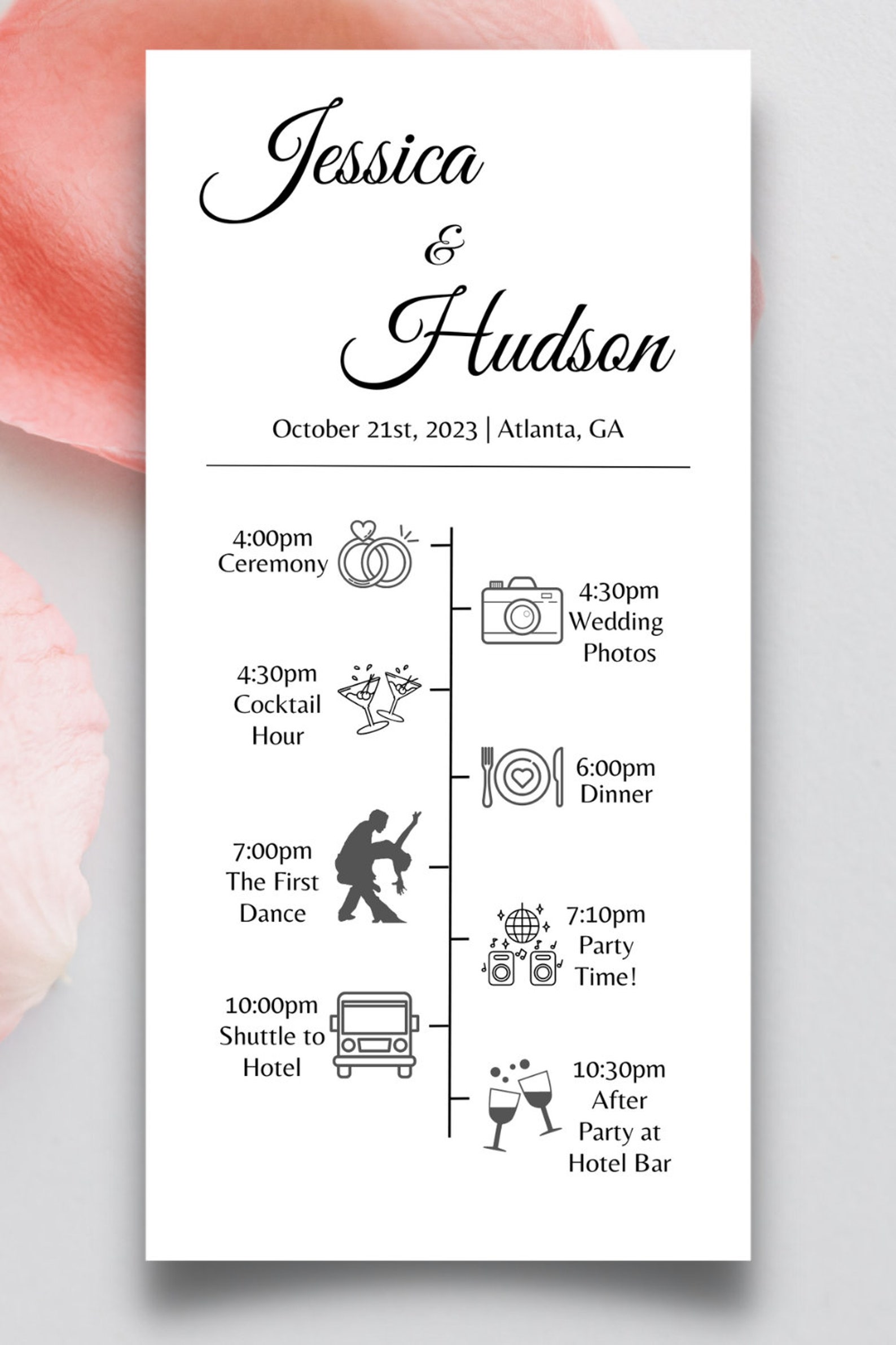 Wedding Program Template, Unique Wedding Program, Modern Wedding