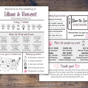 Wedding Program Template, Modern Wedding Program, Printable Wedding Program, Editable Wedding Template, Wedding Sign