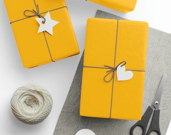 Simple Solid Yellow Wrapping Paper - Plain Yellow Wrapping Paper