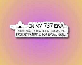 Funny Flight Attendant Airline Sticker, Flight Attendant Gifts for Cabin Crew, Gifts for Pilots, Cute 737 Airline Gifts, Boeing 737 Stickers