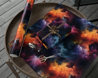 Outer Space Wrapping Paper Rolls, Nebulas and Galaxies Gift Wrap, NASA Gift Wrap, Christmas / Birthday Gift Wrap Rolls, Night Sky Gift Wrap