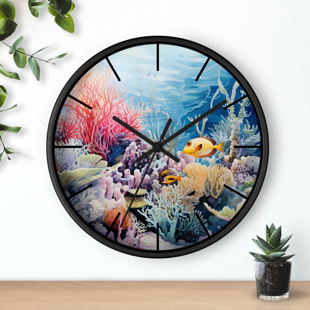 Great Barrier Reef Wall Clock Aquarium Clock Gifts for Kids Etsy