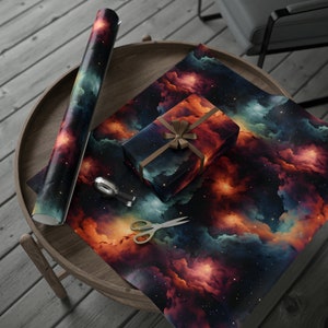 Outer Space Wrapping Paper Rolls, Nebulas and Galaxies Gift Wrap, NASA Gift Wrap, Christmas / Birthday Gift Wrap Rolls, Night Sky Gift Wrap