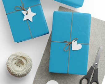 Turquoise Blue Solid Wrapping Paper