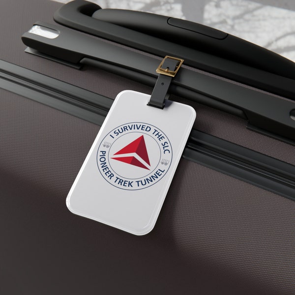 SLC Salt Lake City Airport Luggage Tag, Funny Pioneer Trek Tunnel Salt Lake Airport Bag Tag