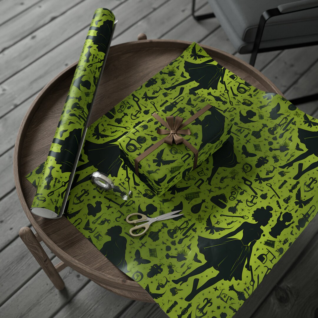 Wicked Rapping Paper Wicked Inspired Gift Wrap Rolls, Elphaba Wrapping Paper, Wizard of Oz ...