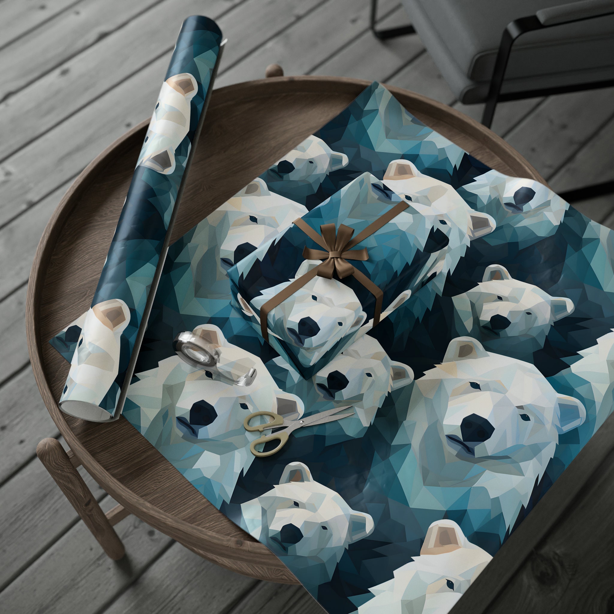 1st Birthday Wrapping Paper, Bear Design, 1st Birthday Girl