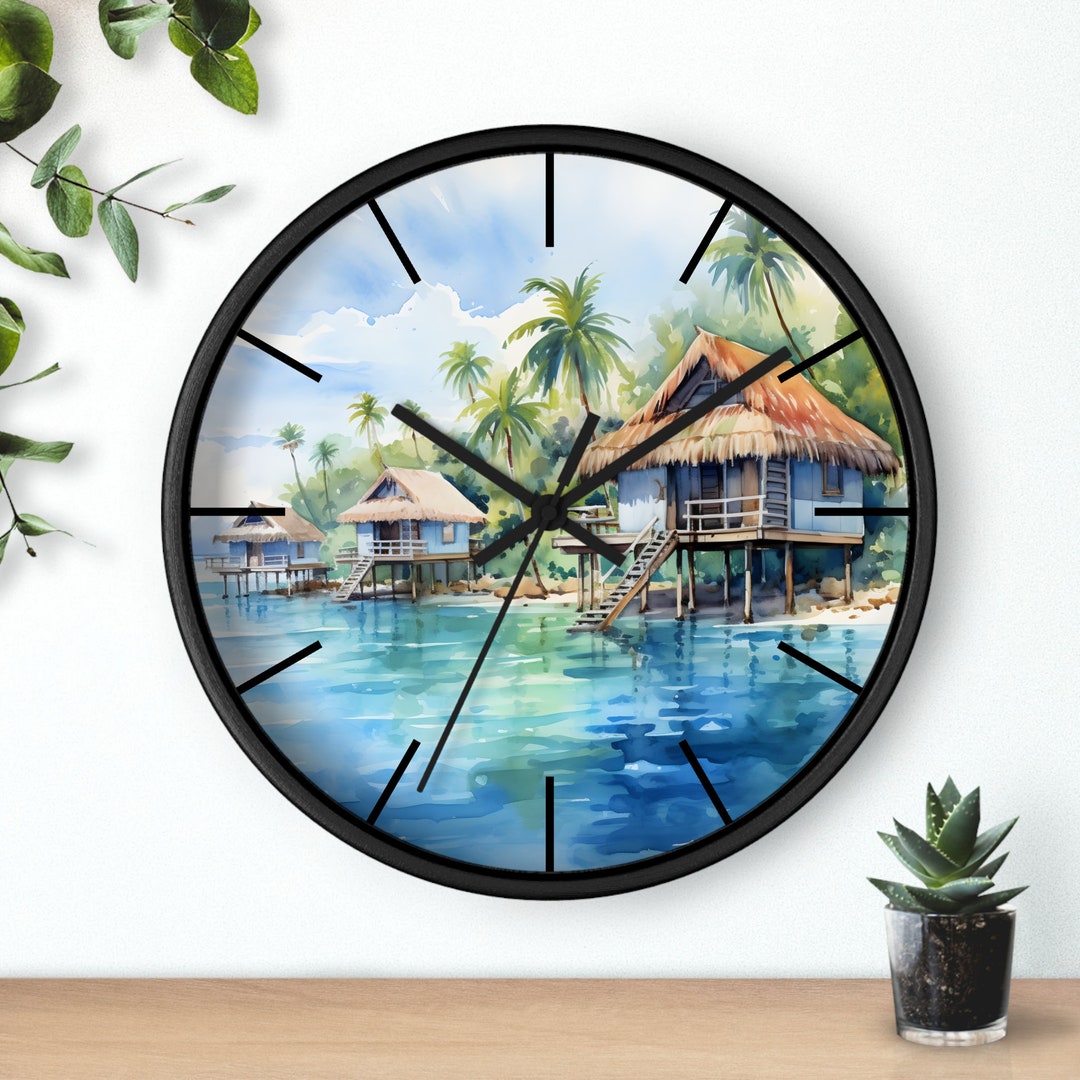 Fiji Wall Clock Tropical Paradise Clock Gifts for Travelers Etsy