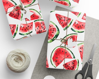 Watermelon Wrapping Paper, Melon Citrus Gift Wrap, Juicy Fruit Gift Paper, Summer Gift Wrap, Summer BBQ Party Wrapping, Watermelon Gift Wrap