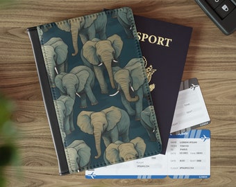 Elephant Lover Passport Cover, Elephant Themed Passport Cover, Elephant Travel Gift, Elephant Travel Gift
