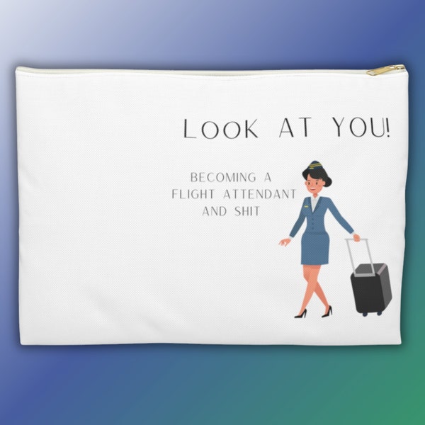 Flight Attendant Graduation Gift, Flight Attendant Makeup Bag, Flight Attendant Organizer, Travel Gift, Funny Cabin Crew Gift,