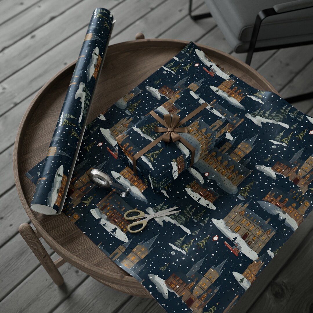 Hogwarts Wrapping Paper Rolls, Magic Christmas Birthday Gift Wrap