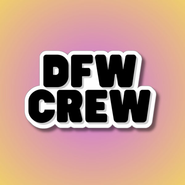 DFW Crew Sticker, Dallas - Ft. Worth Crew Flight Attendant Gift for Cabin Crew, Cute Airline Gifts, American Flight Attendant Crew