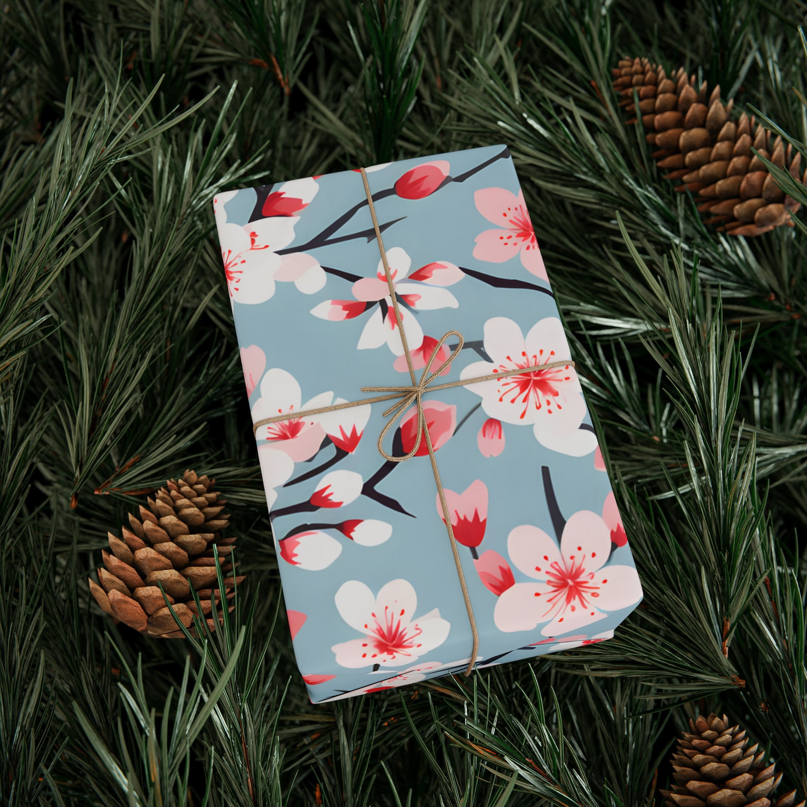 Cherry Blossom Wrapping Paper Rolls, Elegant Watercolor Gift Wrap ...