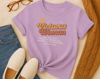 Virtuous Woman Shirt | Proverbs 31:25 Tee | Christian Comfort Colors® T-Shirt | Faith Apparel for Women | Bible Verse Gift Idea