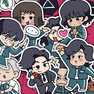 Adesivos K-Drama Squid Players Temporada 1 | 456 | Frontmen | adesivos decalque | polco | planejadores e organização