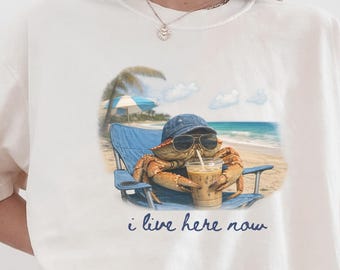 Comfort Colors Crab Shirt for Beach Vibes Nautical T-shirt, Summer Vacation Tee, Cute Summer Shirt Women, Vacation Outfit, Beach Trip TShirt