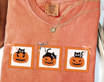 Halloweening Cat Shirt for Fall Women Sweatshirt, Fall Cat Sweatshirt Pumpkin Season, Pumpkin Cat Shirt for Cat Lover, Cute Black Cat Shirt