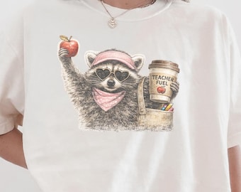 Feral Teachers Club Back to School Shirt, Funny Raccoon Teacher Team TShirt, Apple Teacher Tee, Teacher Appreciation Gift, Teacher Meme Tee