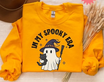 In My Spooky Era Sweatshirt, Spooky Era Crewneck, Cute Ghost Shirt, Spooky Ghost, In My Spooky Era Halloween Shirt-Ghost Witch-Ghostly Witch