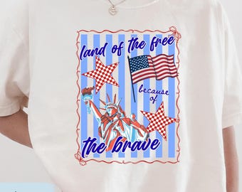 Comfort Colors Patriotic Shirt for July 4th, The Brave Fourth of July Graphic Tee, Labor Day USA Freedom T-Shirt, Veteran Memorial Day Tee