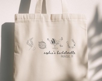 Bachelorette Tote Bags for Nasvhille, Girls Trip to Nashville Party Favors, Bachelorette Party Matching Bags, Bach Nashville Decorations