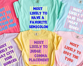 Comfort Colors Custom English Teacher Matching Group Back to School Shirts, English Teacher Team TShirts, First Day of School Language Arts