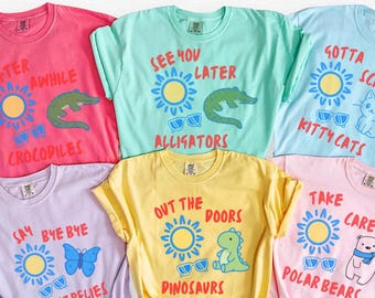 Comfort Colors Last Day of School Shirt for Teacher Team Group TShirts, See You Later Alligator End of School Matching Teacher Team Tees