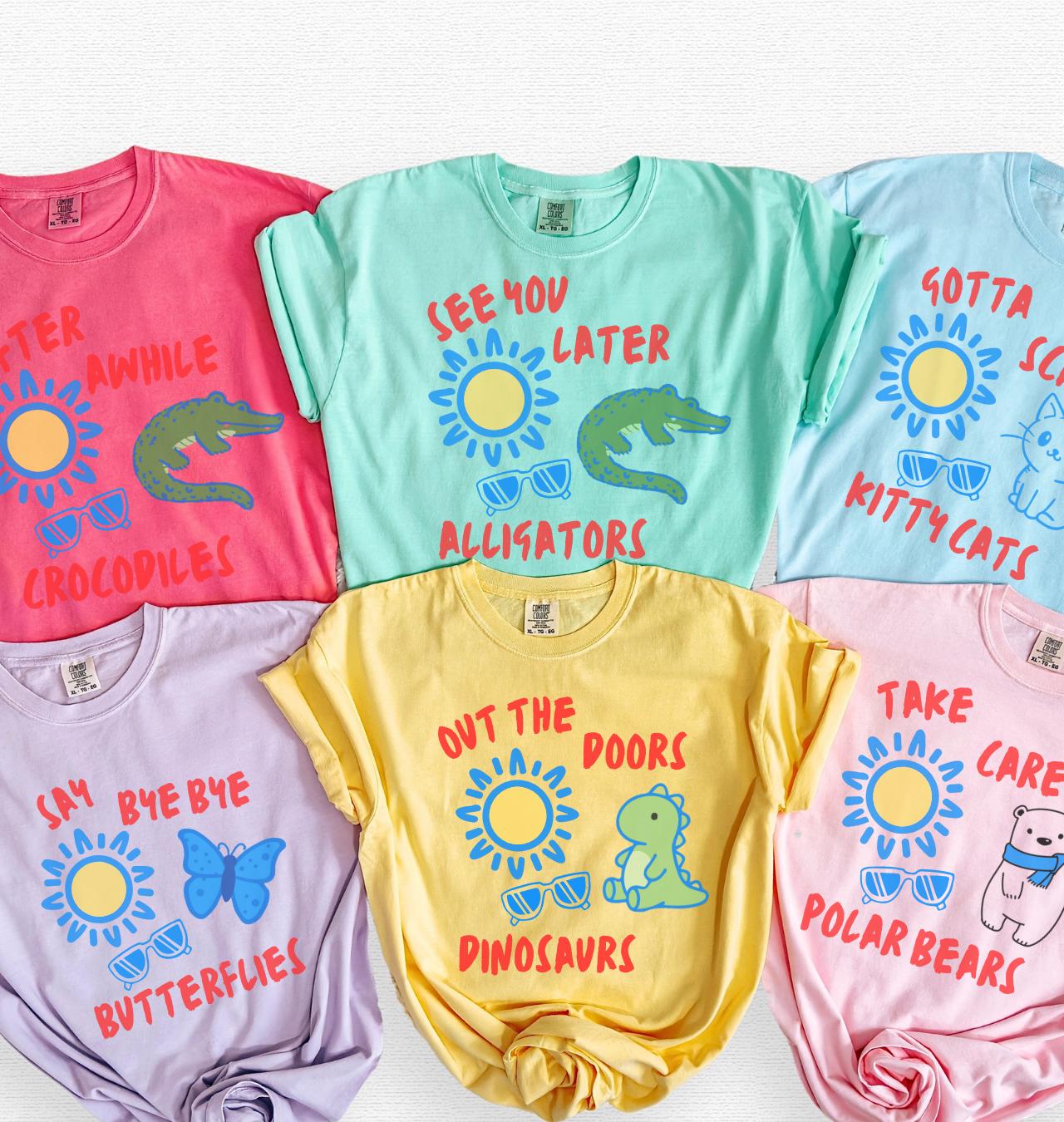 Comfort Colors Last Day of School Shirt for Teacher Team Group TShirts, See You Later Alligator End of School Matching Teacher Team Tees