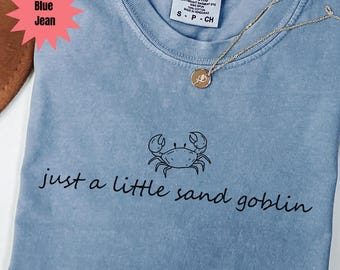 Sand Goblin Comfort Colors® Beach Shirt, Cute Crab Shirt for Beach Vacation, Funny Crab Shirt, Cute Animal Shirt, Summer Tee, Coastal Shirt