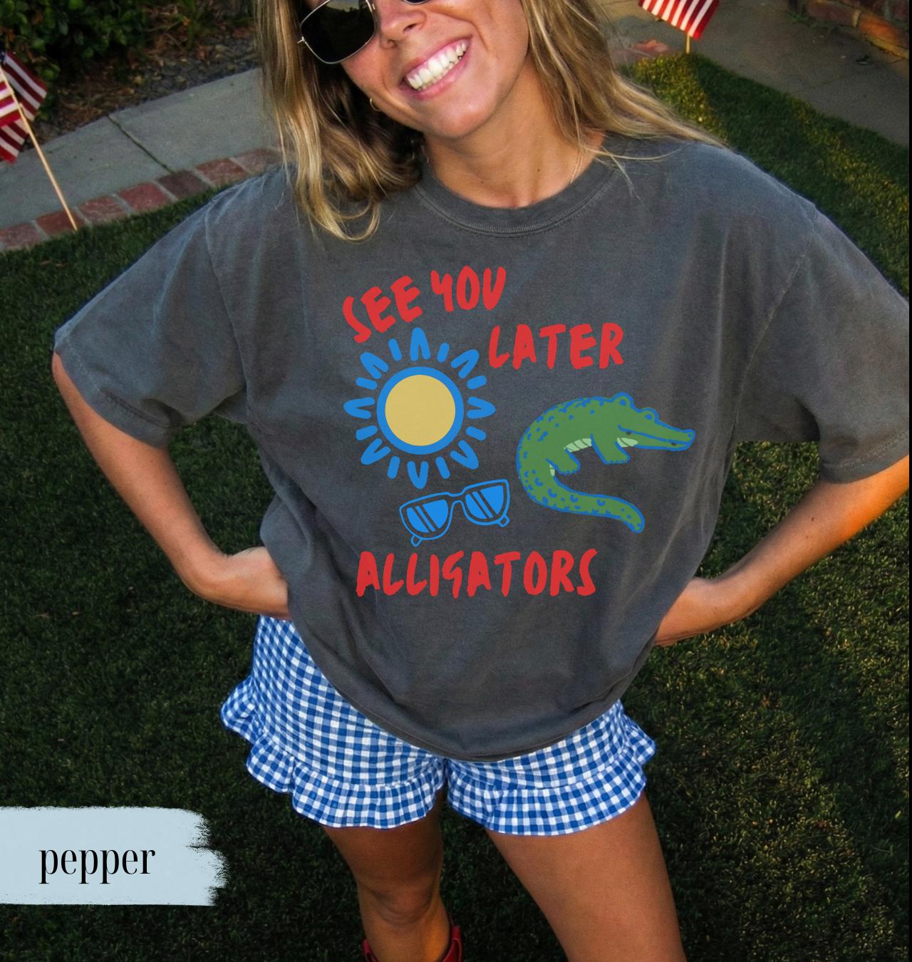 Comfort Colors Last Day of School Shirt for Teacher Team Group TShirts, See You Later Alligator End of School Matching Teacher Team Tees