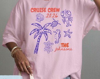 Comfort Colors Cruise Crew Shirts for Matching Cruise TShirts, Cruising Family Shirts, Custom Cruise Crew Shirts, Birthday Cruise Teeshirts