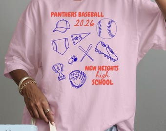 Custom High School Baseball Team Matching Shirts, Baseball Mom TShirt for Baseball Player Gifts, Personalized Group Baseball Team Tees