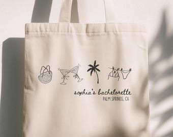 Bachelorette Tote Bags for Palm Springs, Girls Trip to Palm Springs Shoulder Bag, Bachelorette Party Matching Bags, Springs Before the Ring
