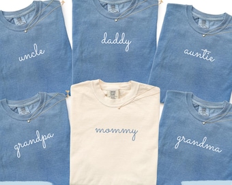 Custom Matching Family Shirts for Baby Reveal Tees, Mom Dad TShirts, Pregnancy Announcement Family Tees, Parents Est 2026, New Mom Dad Shirt
