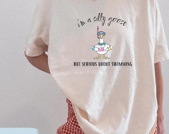 Goose Swimming Shirt, Funny Gift for Swimmer, Girls Swim Team Sweatshirt, Competitive Swimmer  Tee-Shirt, Swimmer Life Crewneck