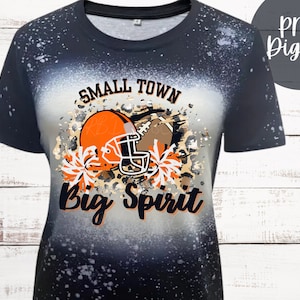 Small Town Big Spirit Orange and Black PNG School Pride PNG Football Game Sublimation Design Pep Rally Digital