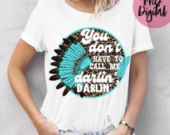 Darlin' Cheetah Print PNG, Western Cowgirl Design (Digital Download)