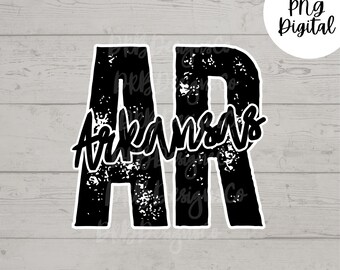 AR Arkansas State PNG Digital Download Sublimation Text Printable