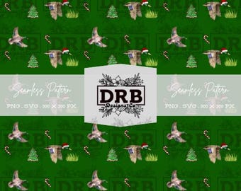Mallard Duck Christmas Pattern - PNG Digital Download - 300dpi File Seamless Pattern