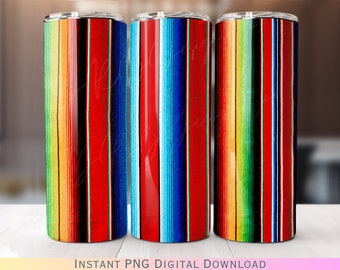 Western Serape Pattern 20 oz Tumbler Wrap PNG Digital Download Sublimation File
