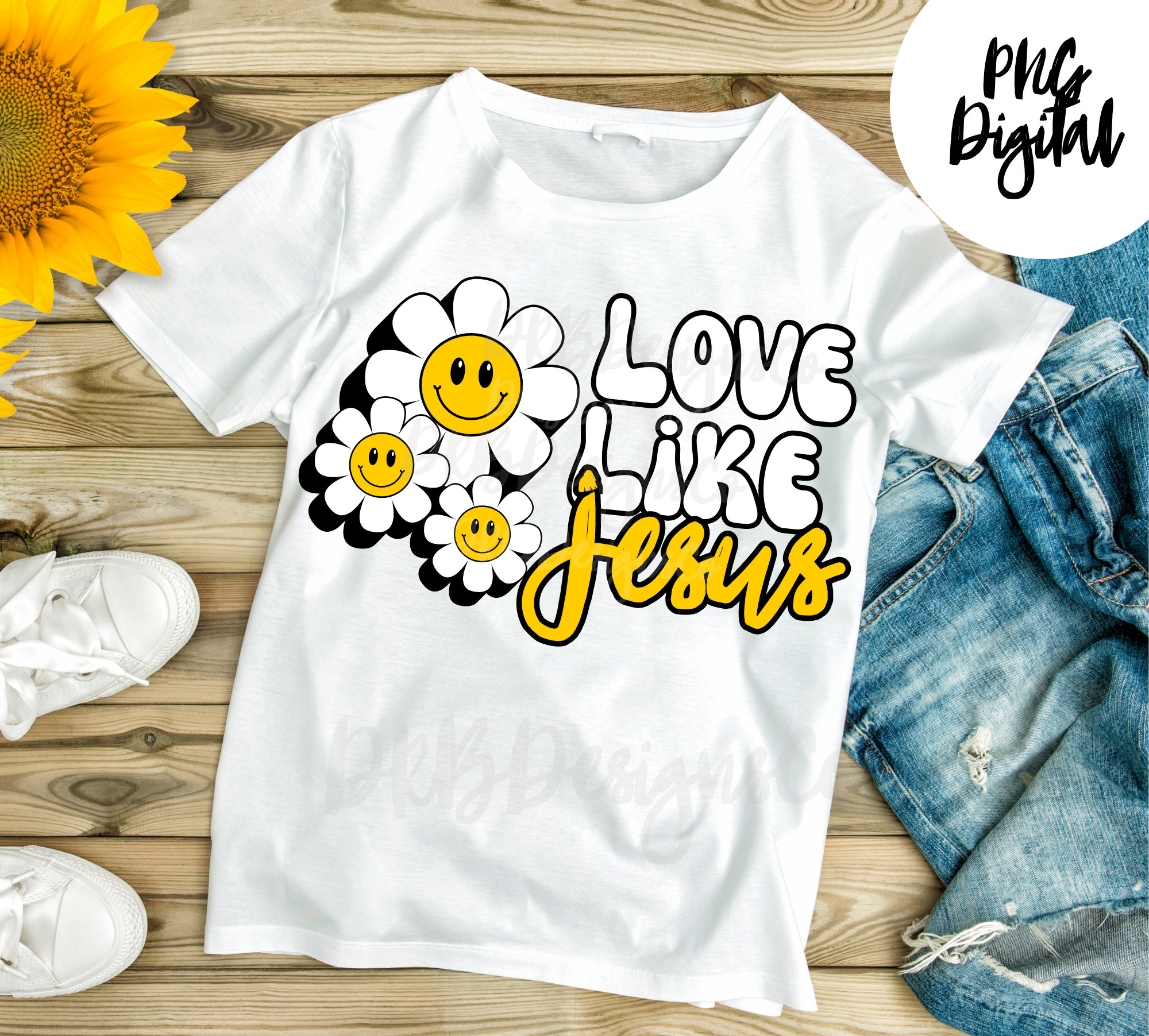 Love Like Jesus Daisy Flowers PNG Digital Download Sublimation ...