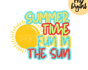 Summer Time Fun PNG, Colorful Kids Design (Digital Download)