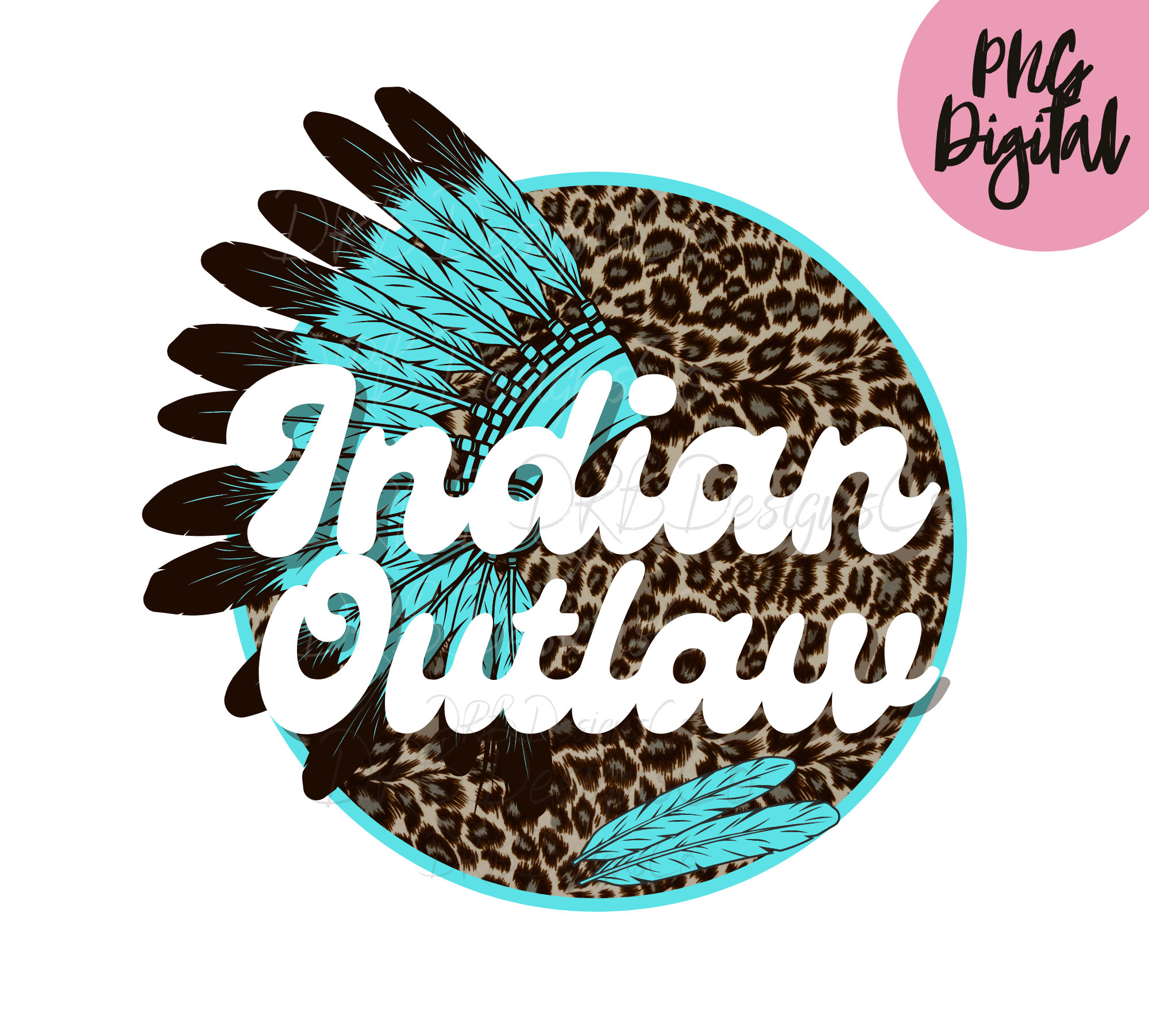 Indian Outlaw PNG Western Cowgirl PNG Cheetah Print Indian Feathers Etsy